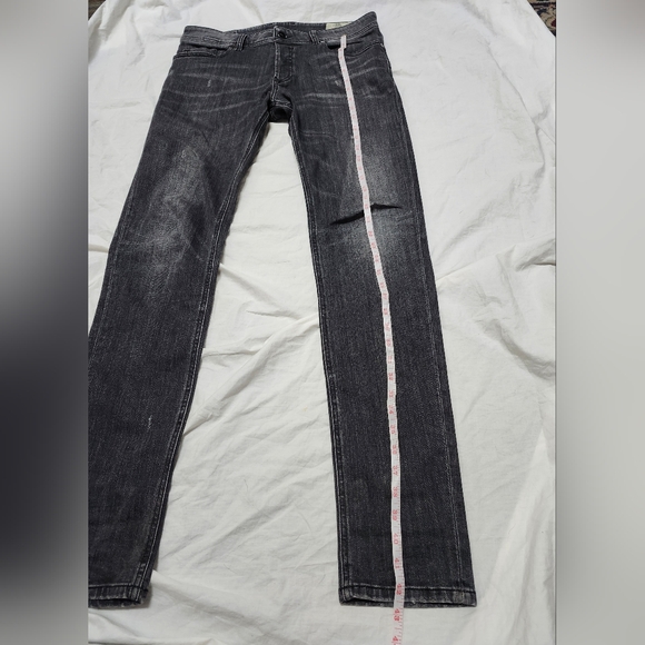 Diesel Troxer R4NQ8 Slim Skinny Faded Black Stretch Jeans W33 xL34 - Picture 11 of 13